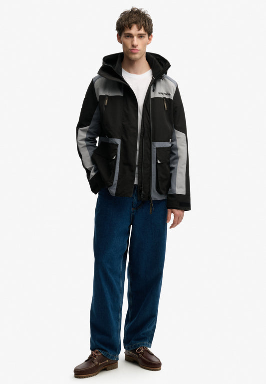 Hooded Colour Block Windbreaker Jacket