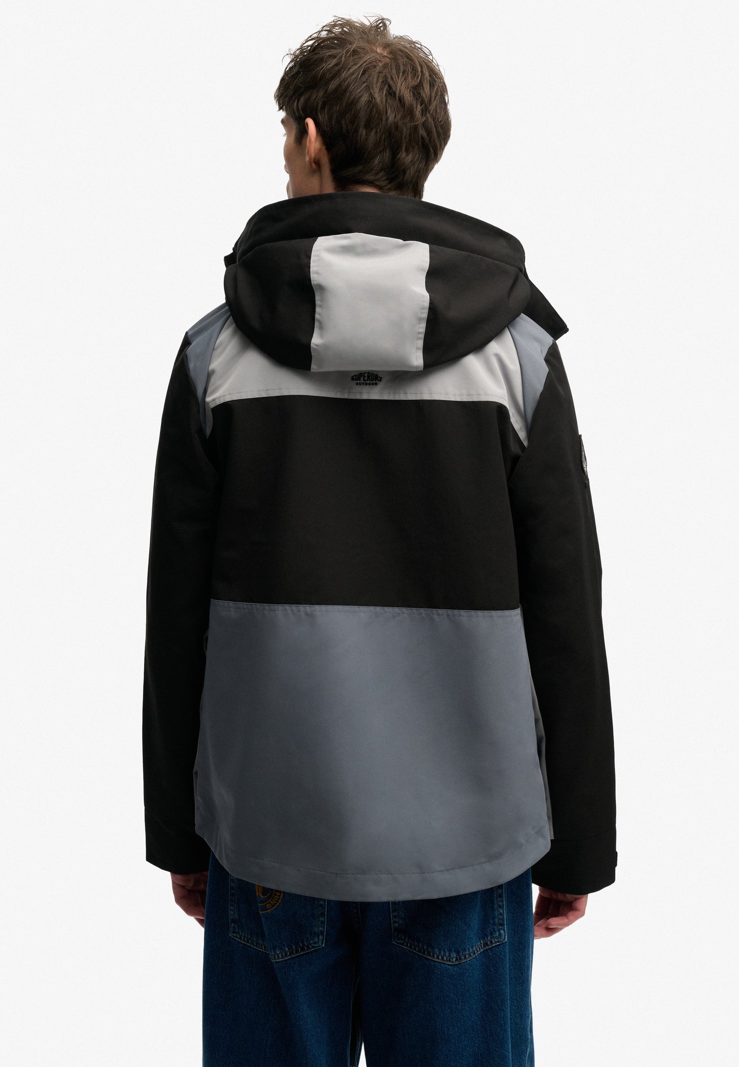 Hooded Colour Block Windbreaker Jacket (2)