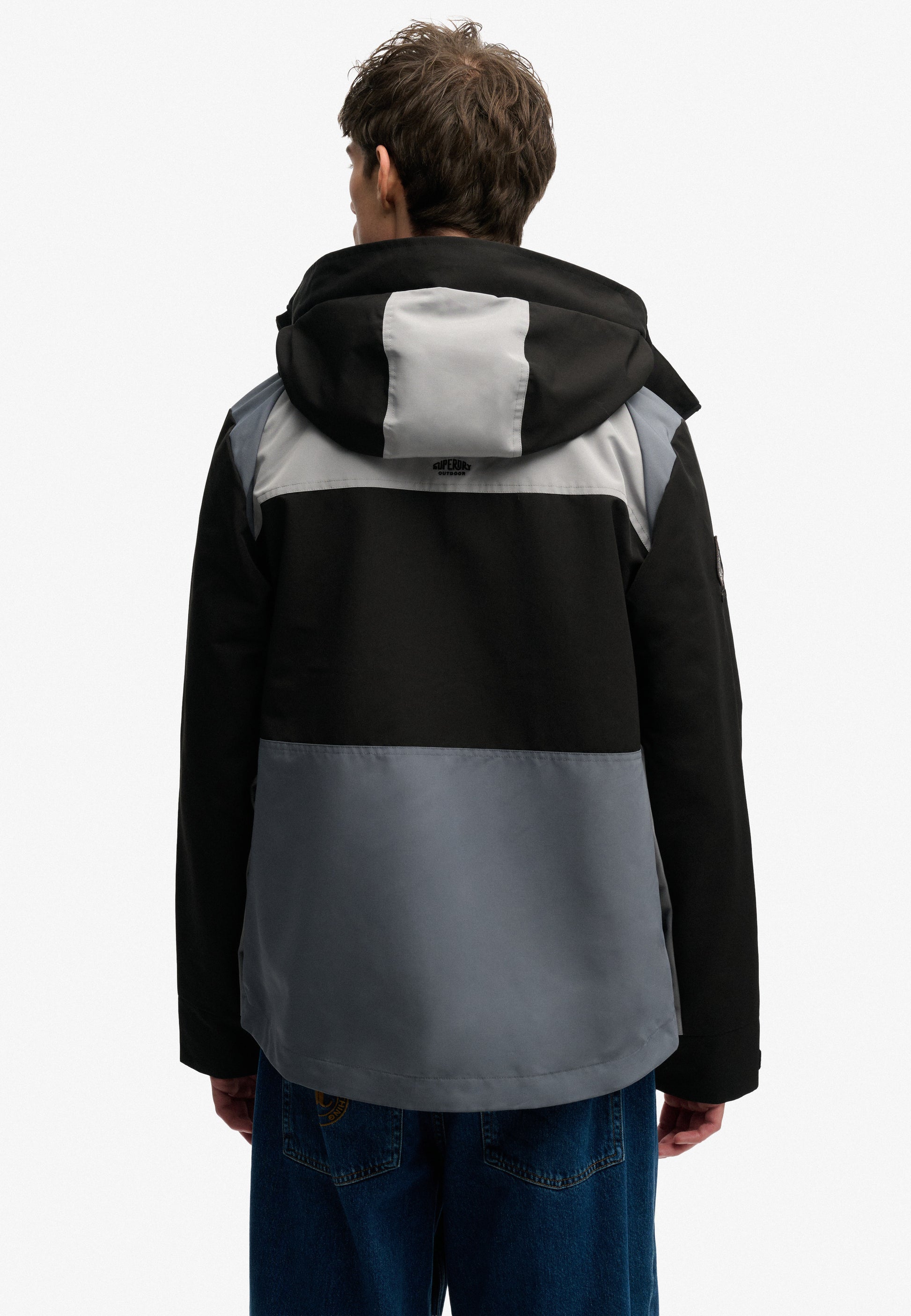 Hooded Colour Block Windbreaker Jacket (2)