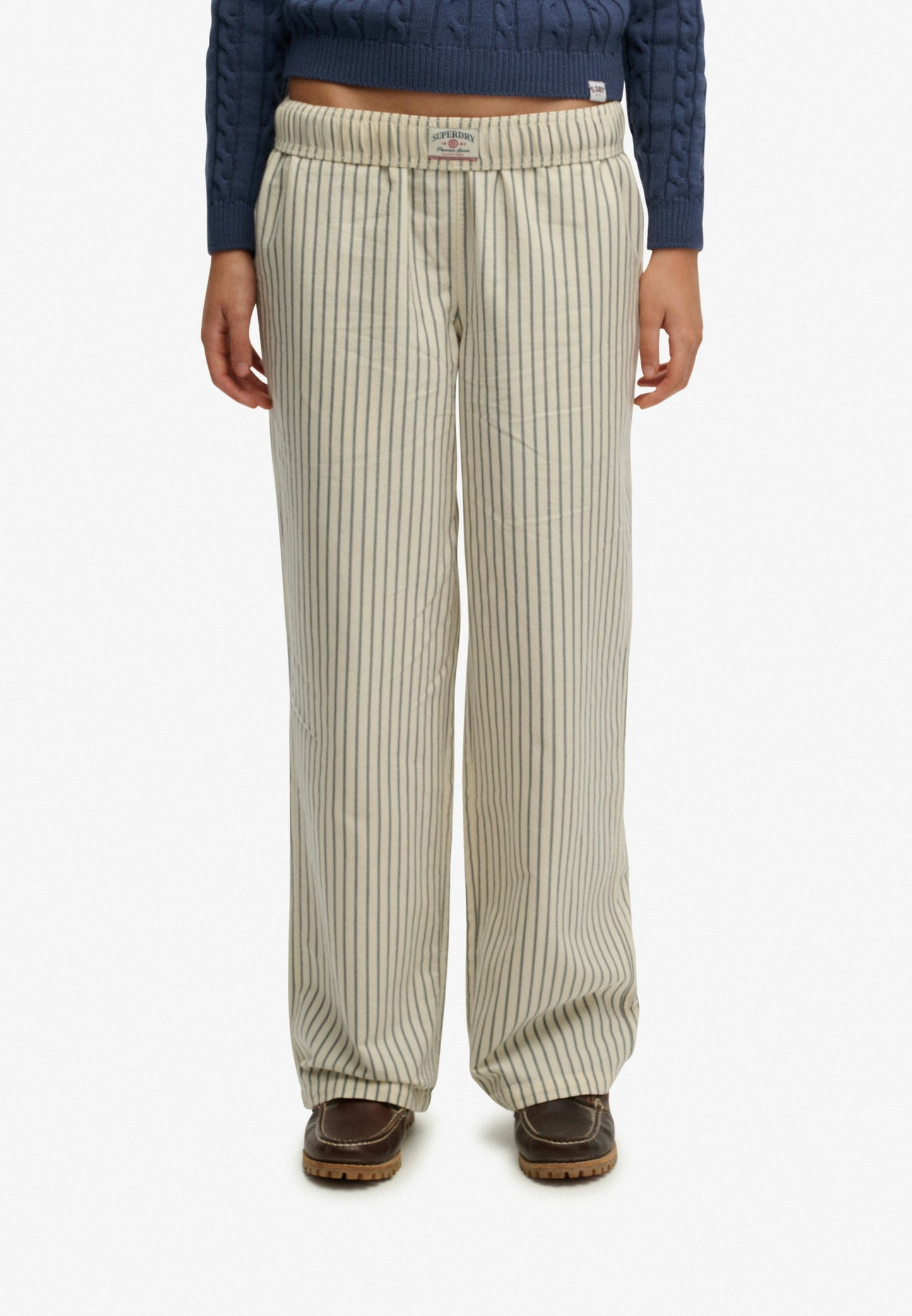 Organic Cotton Stripe Elasticated Trousers (3)