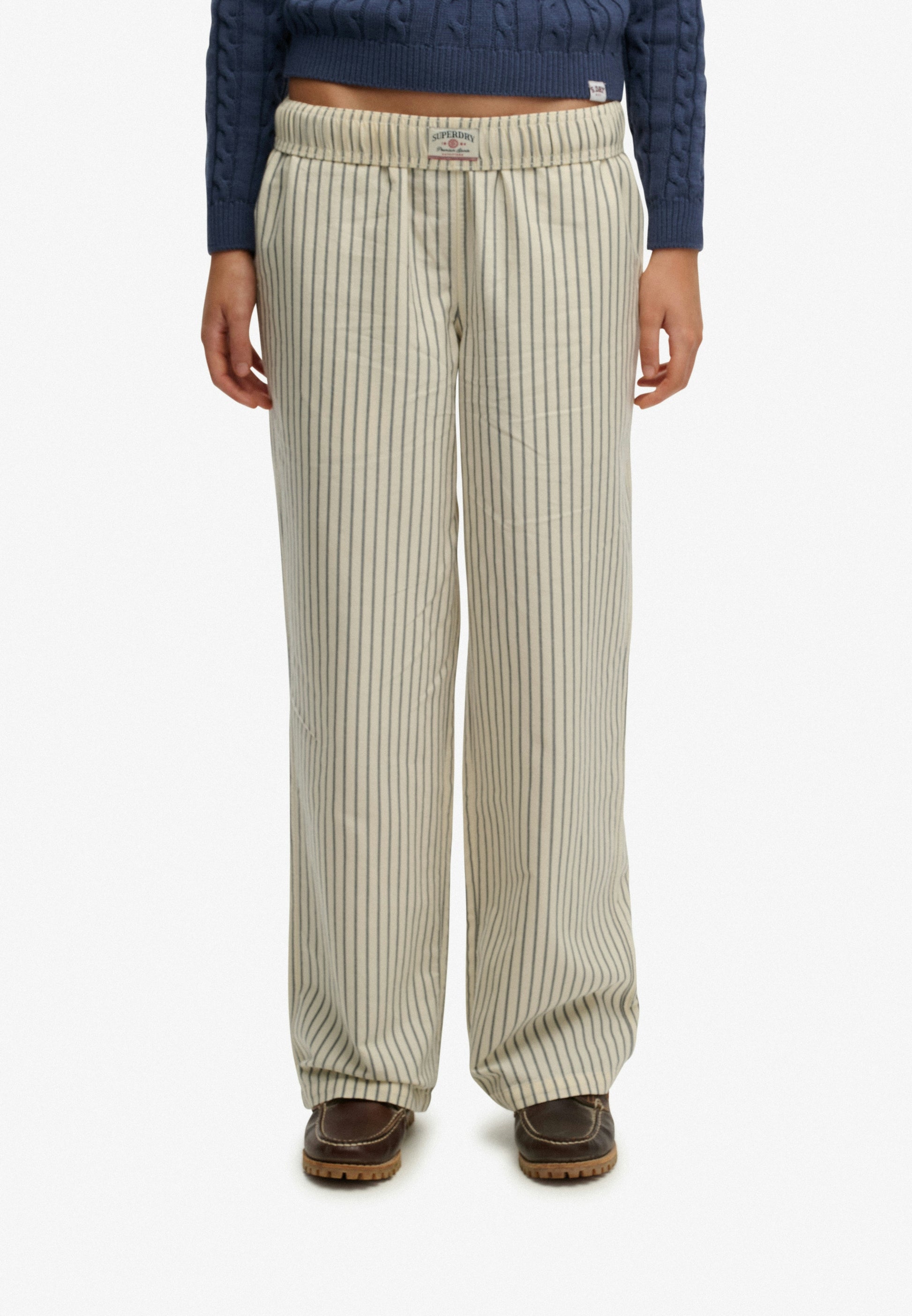 Organic Cotton Stripe Elasticated Trousers (3)