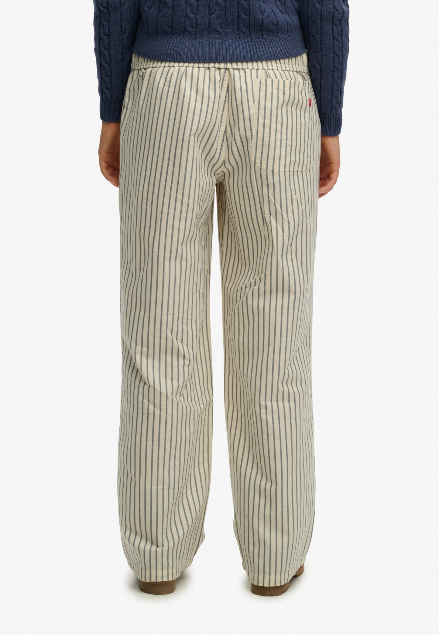 Organic Cotton Stripe Elasticated Trousers (4)