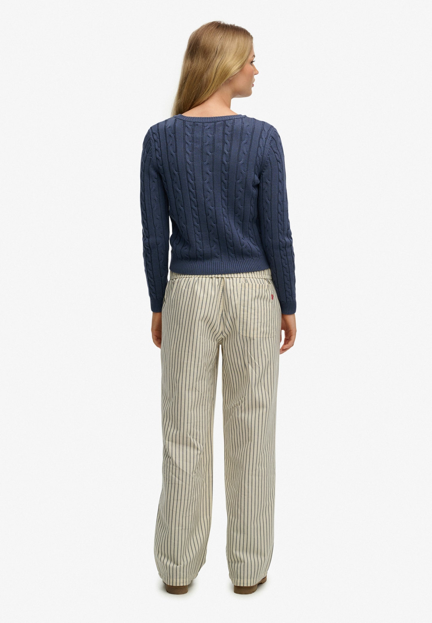 Organic Cotton Stripe Elasticated Trousers (2)