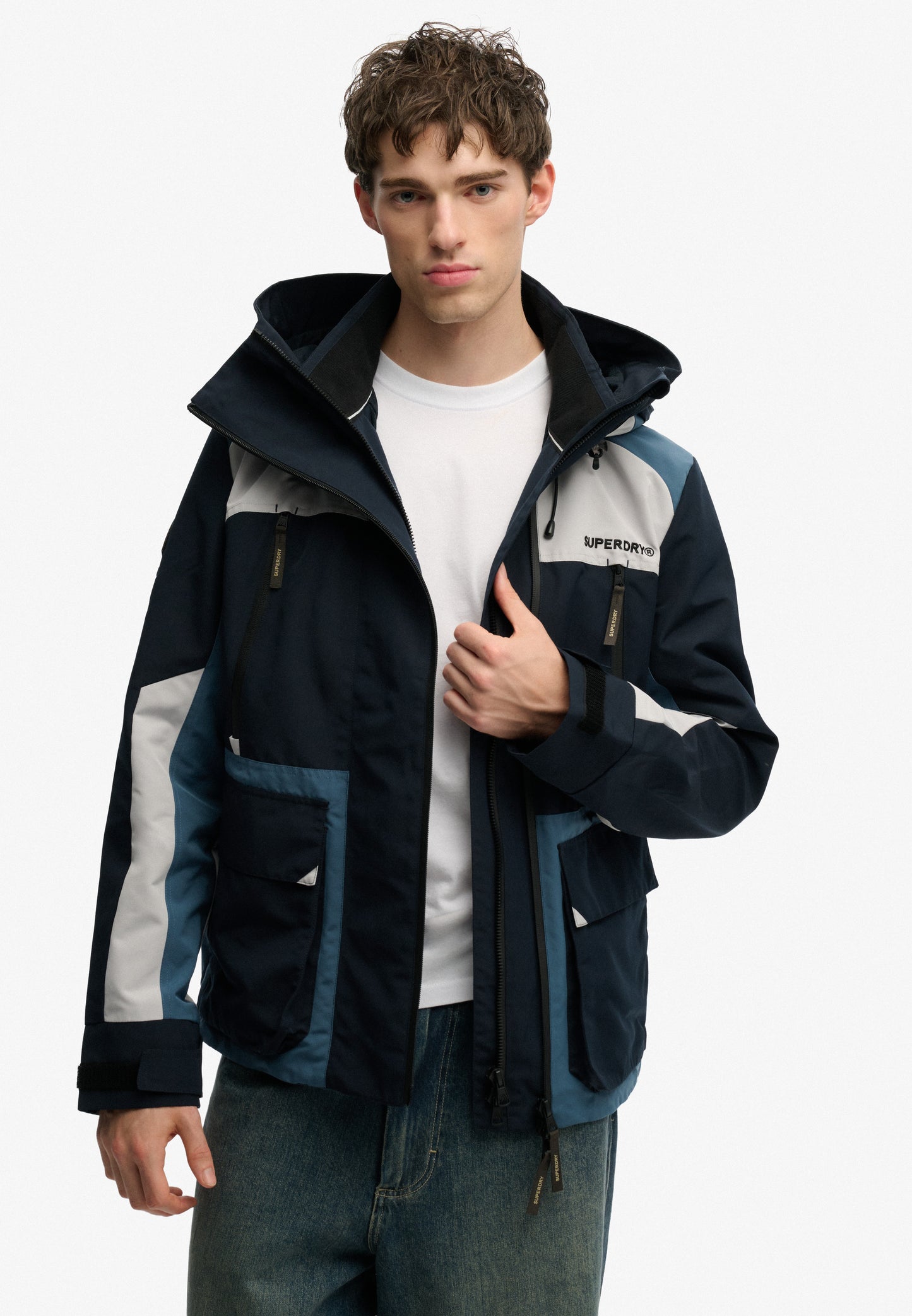 Hooded Colour Block Windbreaker Jacket (3)