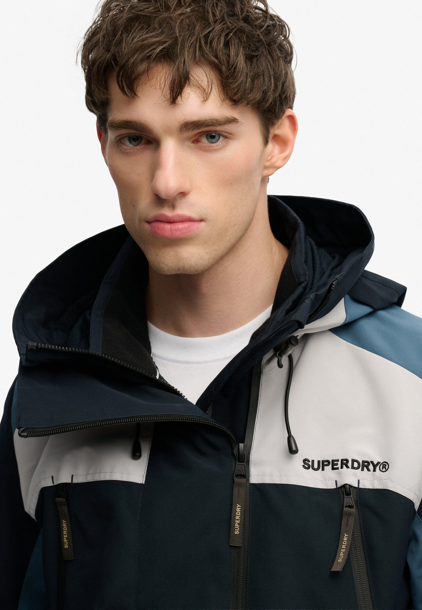Hooded Colour Block Windbreaker Jacket (5)