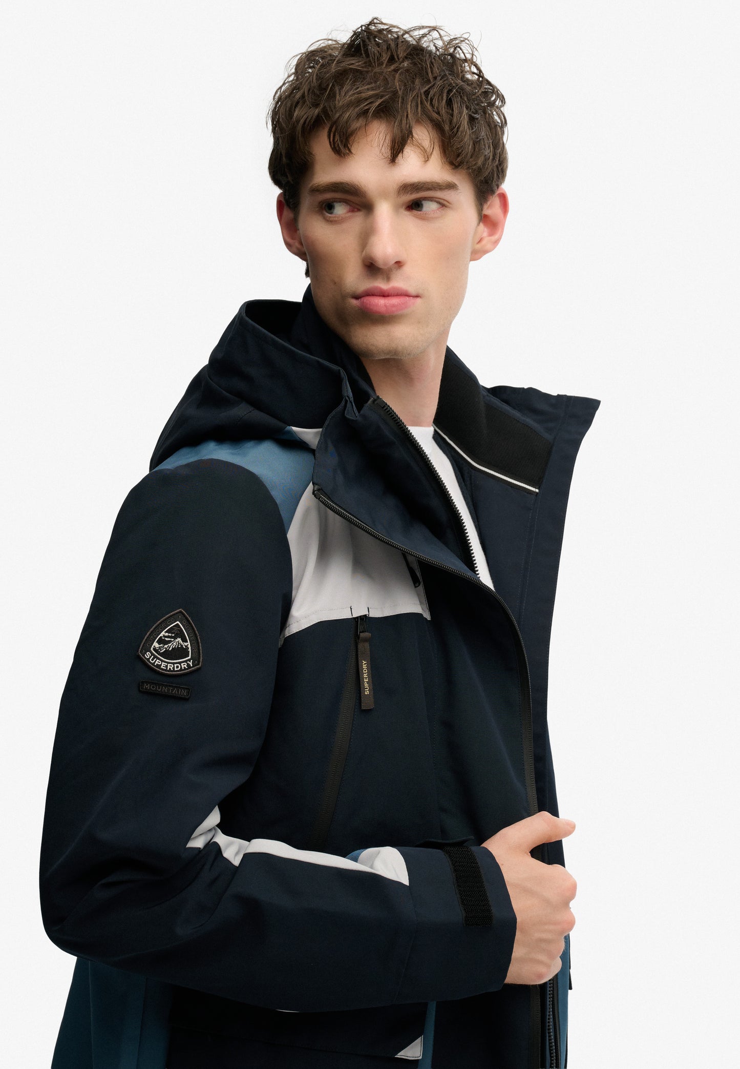 Hooded Colour Block Windbreaker Jacket (4)