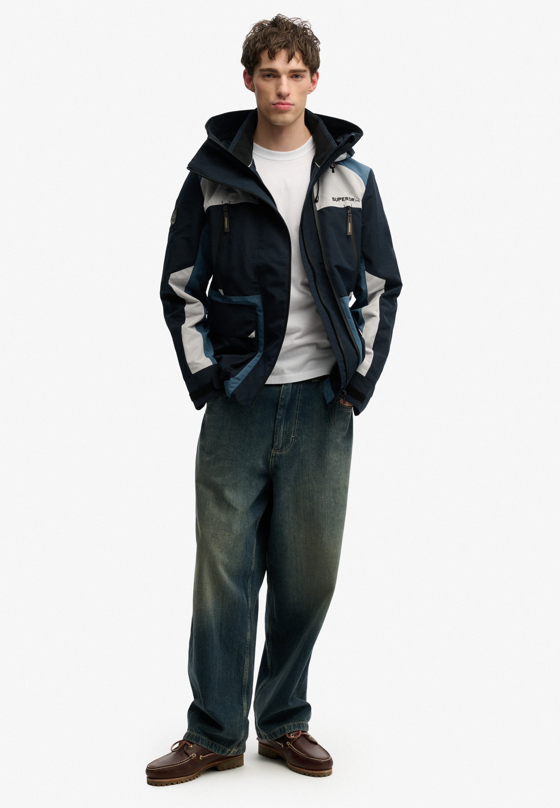 Hooded Colour Block Windbreaker Jacket