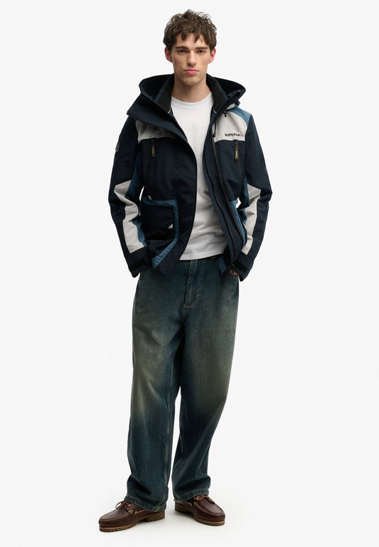 Hooded Colour Block Windbreaker Jacket
