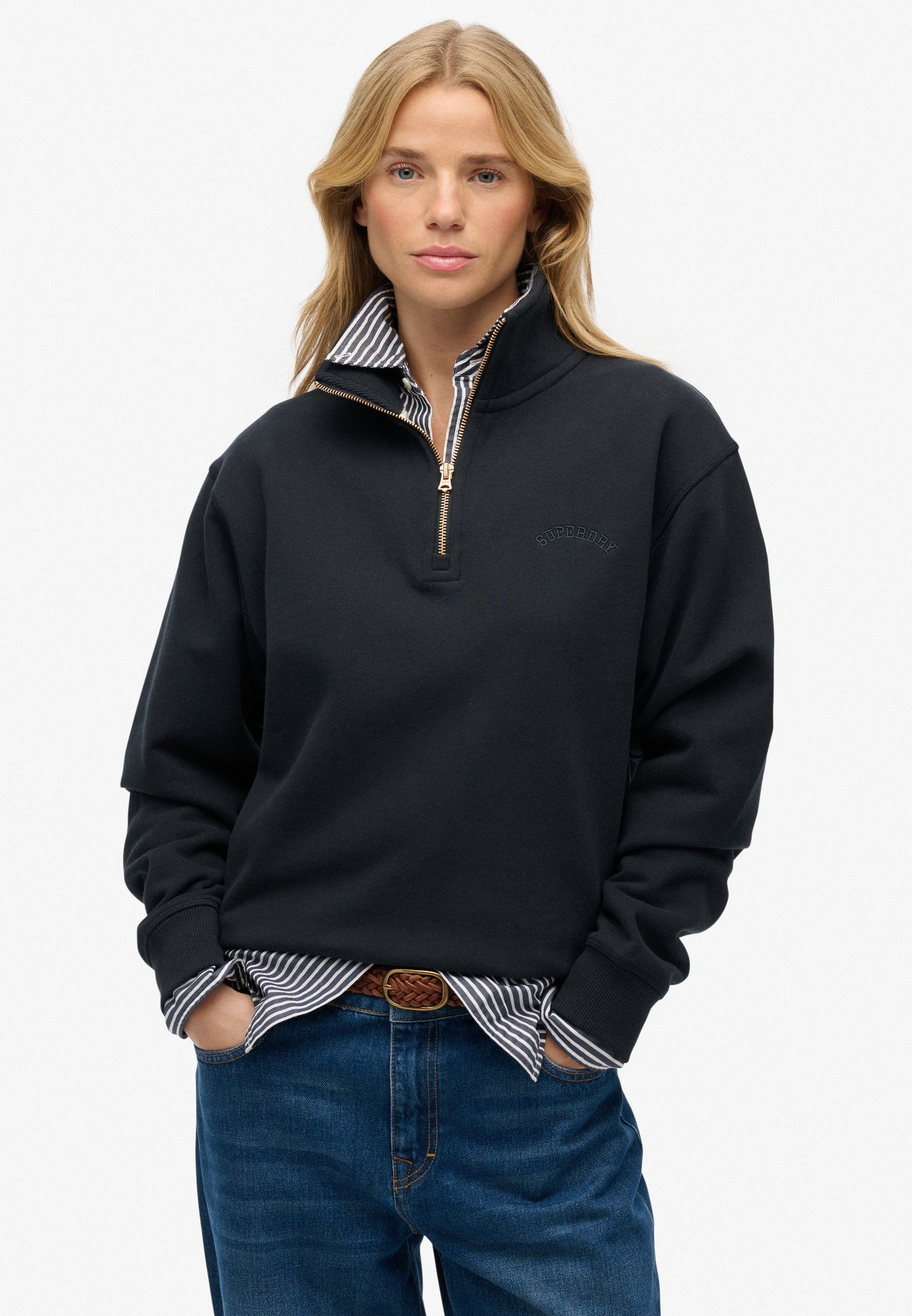 Essential Logo Embroidered Half Zip Jumper (2)
