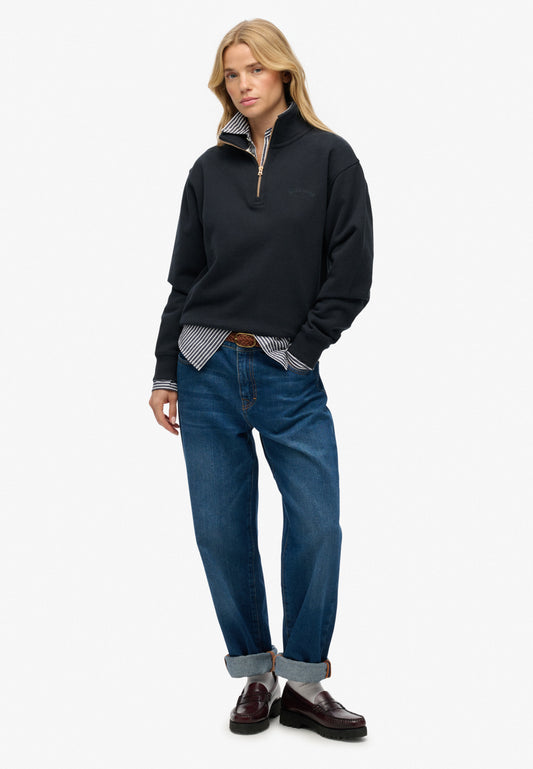 Essential Logo Embroidered Half Zip Jumper
