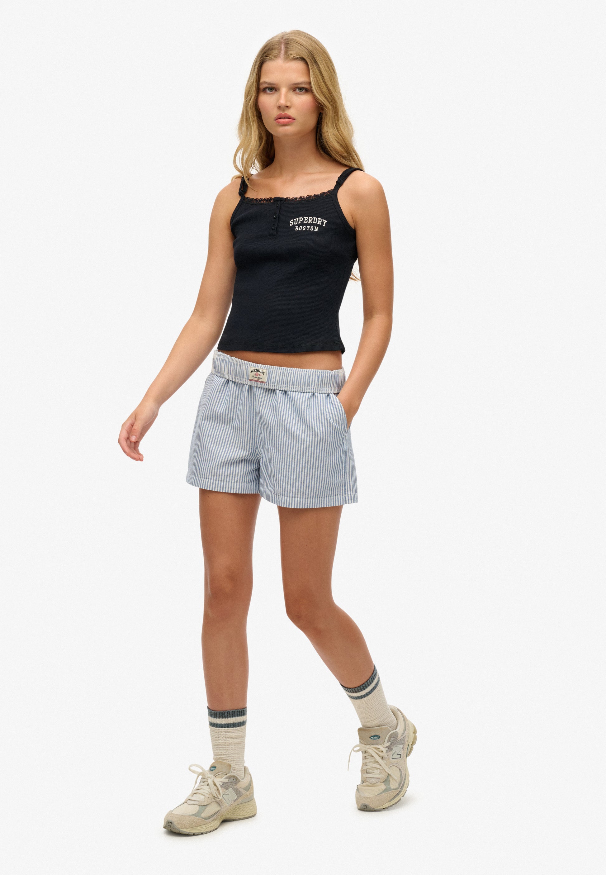 Organic Cotton Stripe Elasticated Shorts (1)