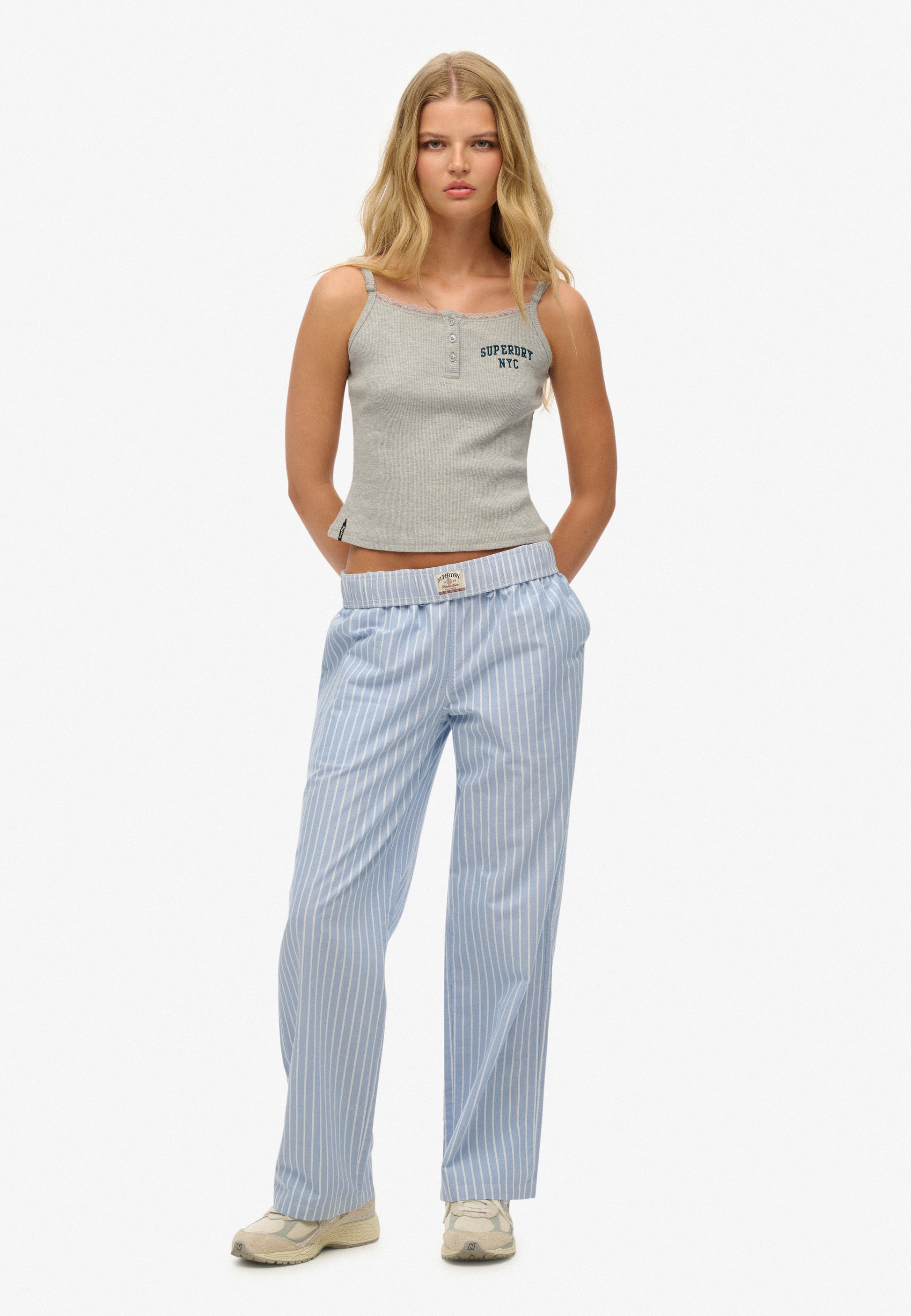 Organic Cotton Stripe Elasticated Trousers (1)