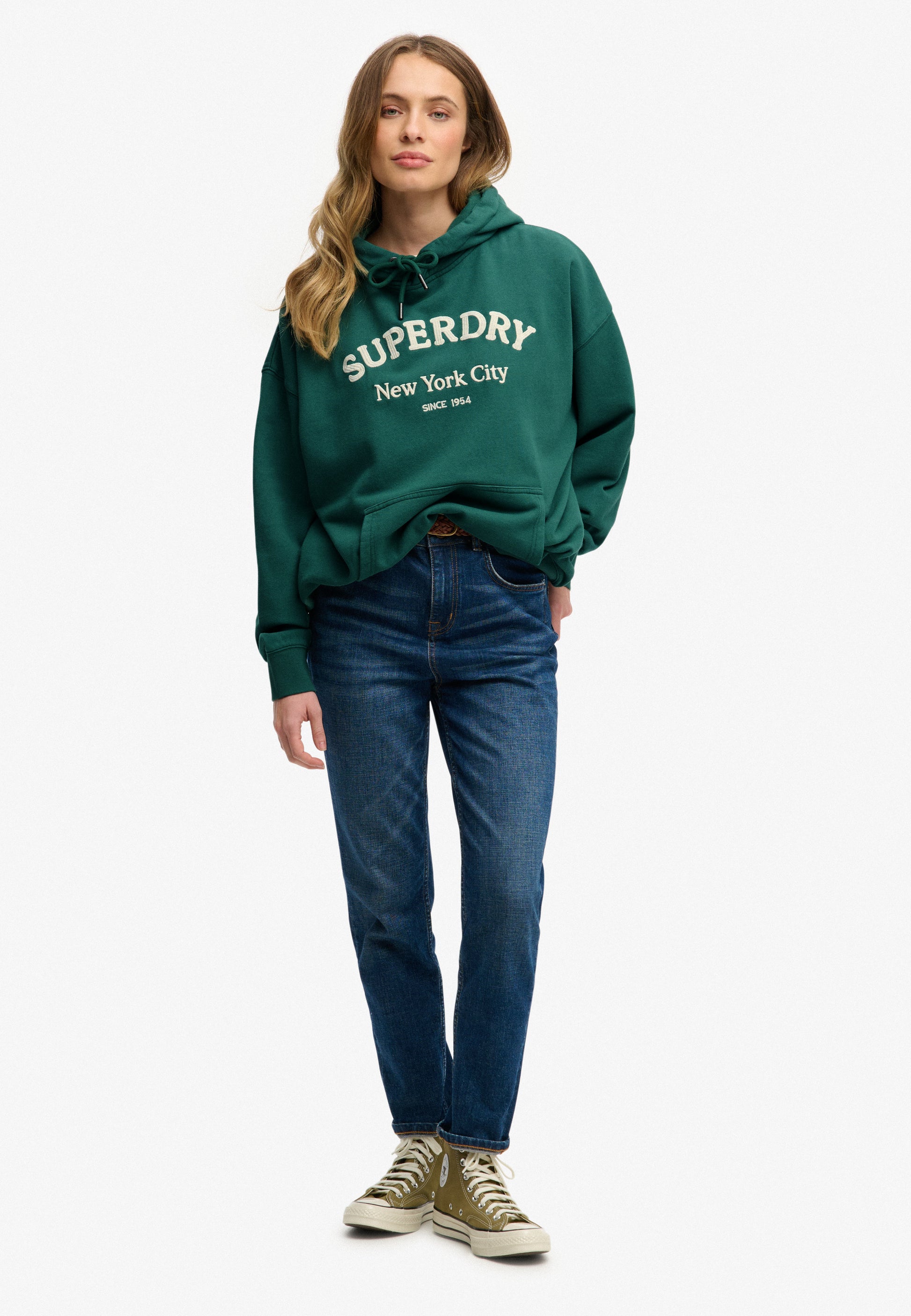 Luxe Casual Embroidered Relaxed Hoodie