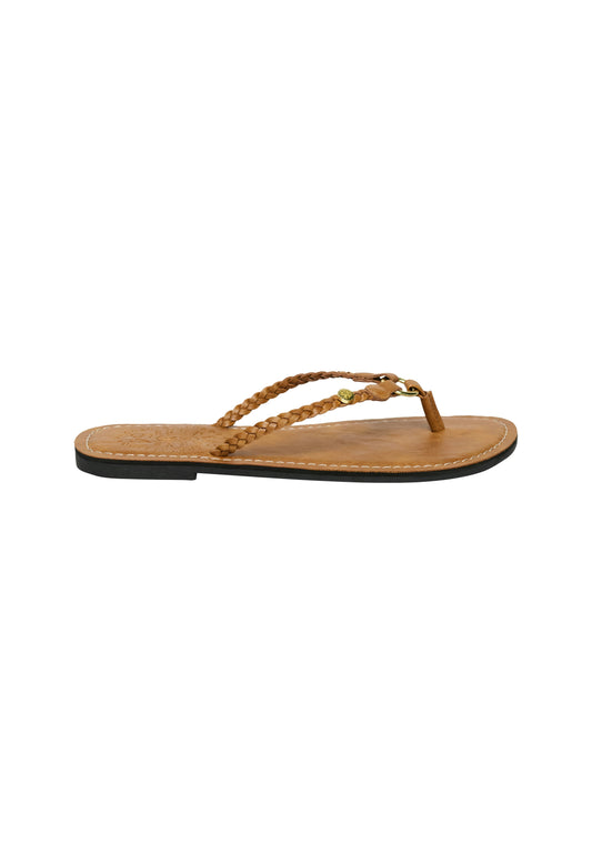 Faux Leather Braided Flip Flop