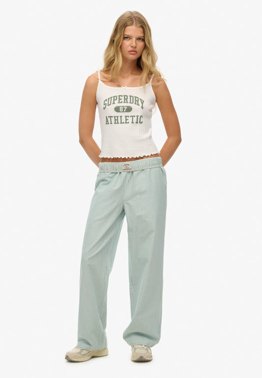 Organic Cotton Stripe Elasticated Trousers