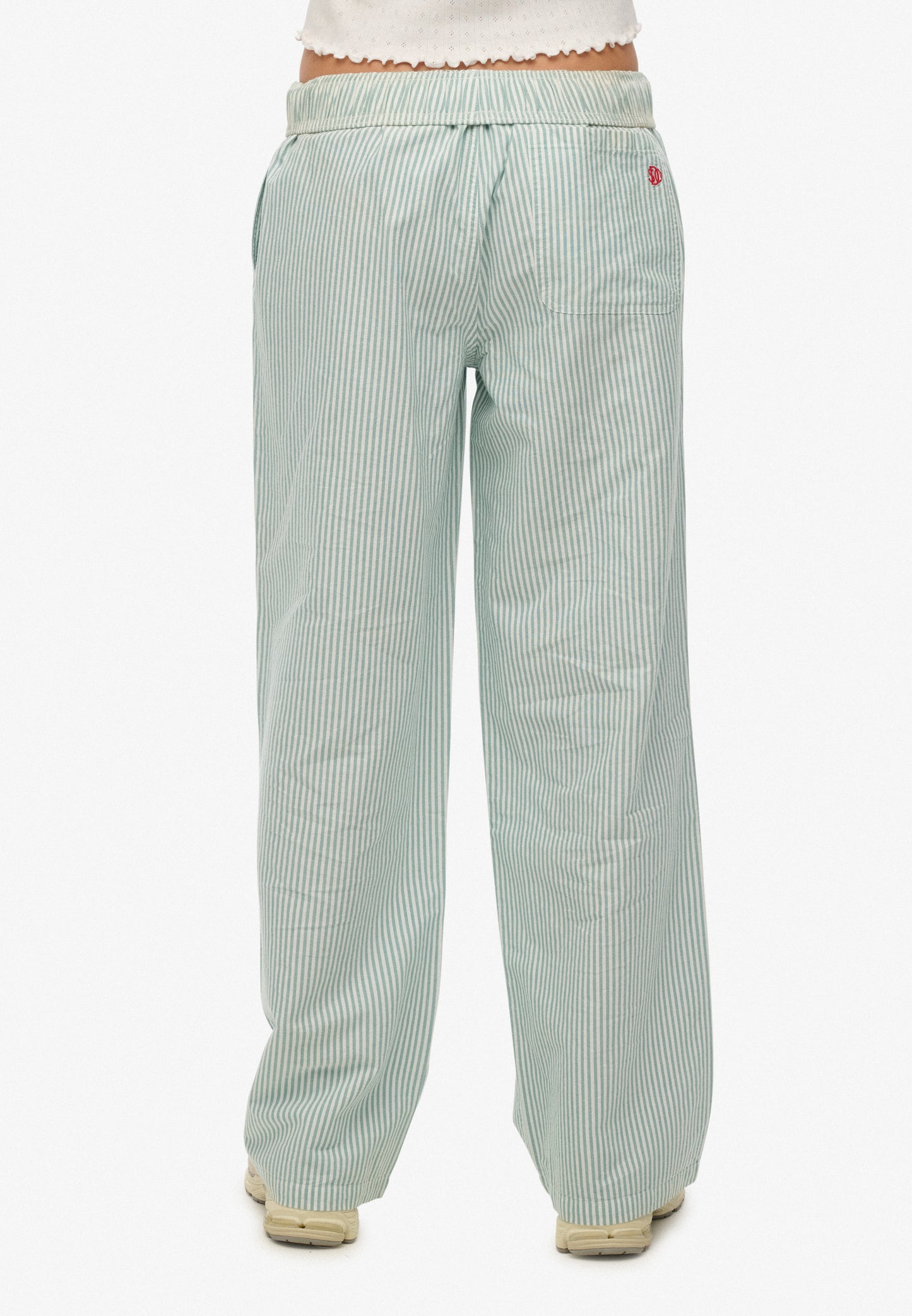 Organic Cotton Stripe Elasticated Trousers (5)