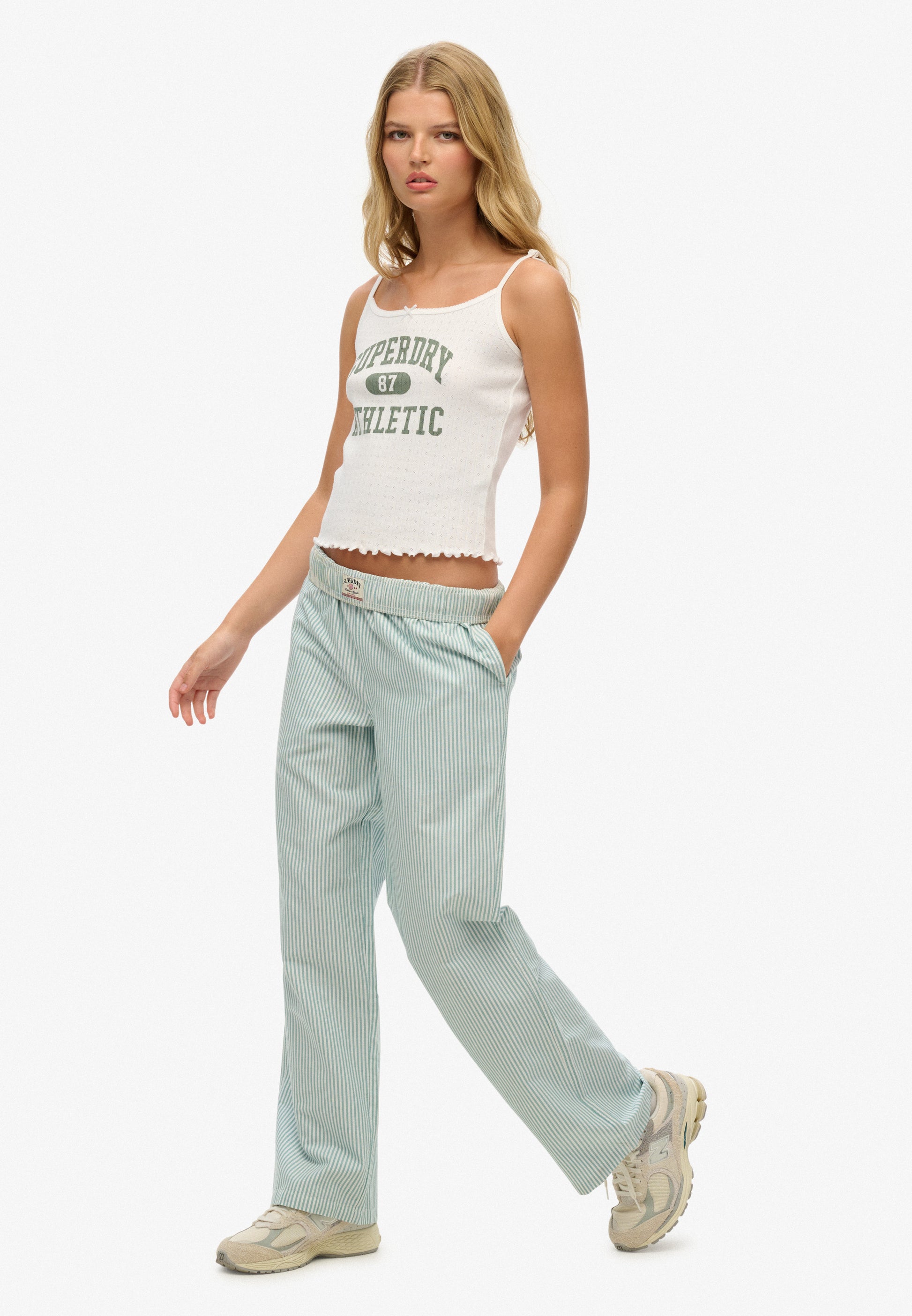 Organic Cotton Stripe Elasticated Trousers (1)
