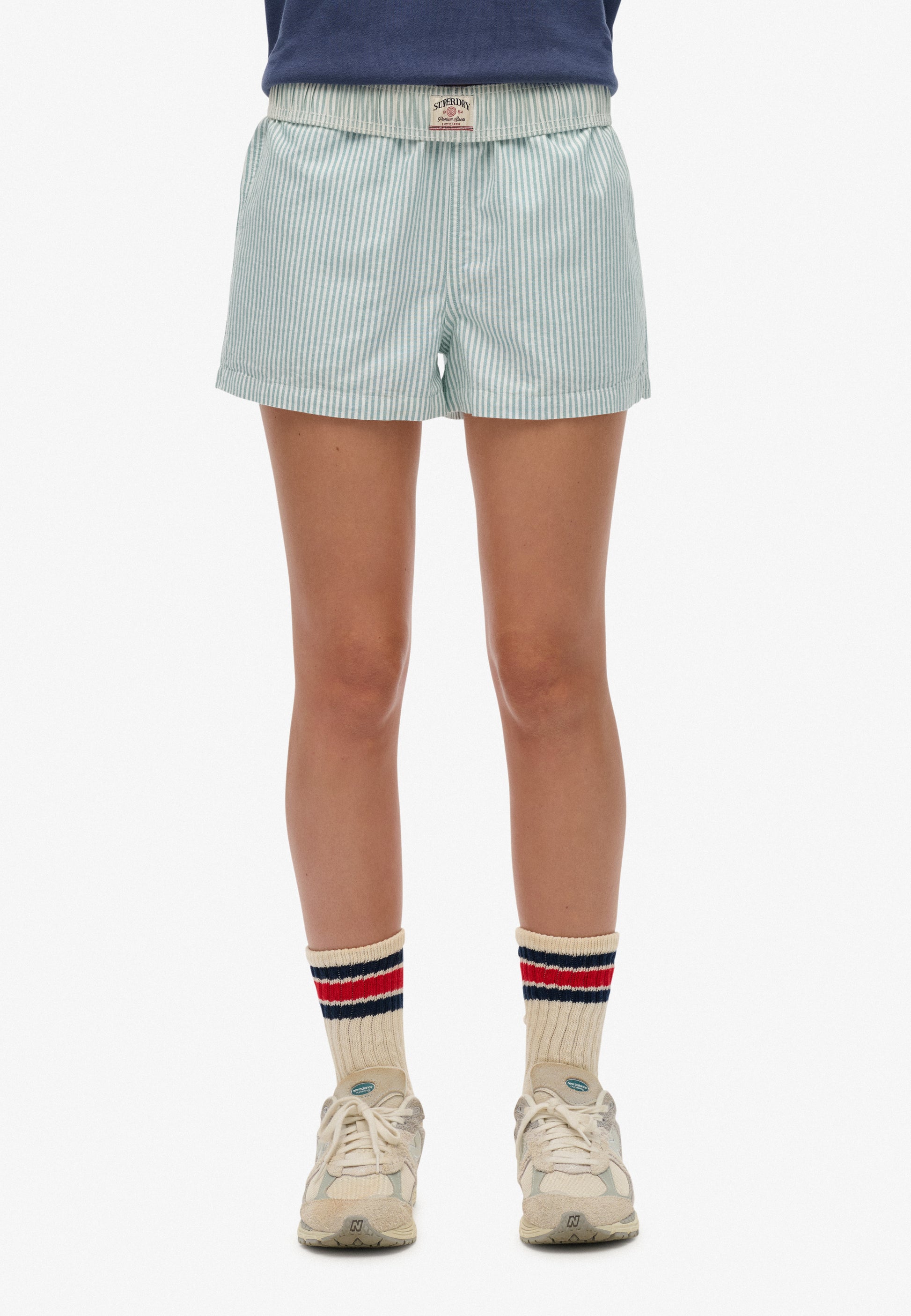 Organic Cotton Stripe Elasticated Shorts (3)