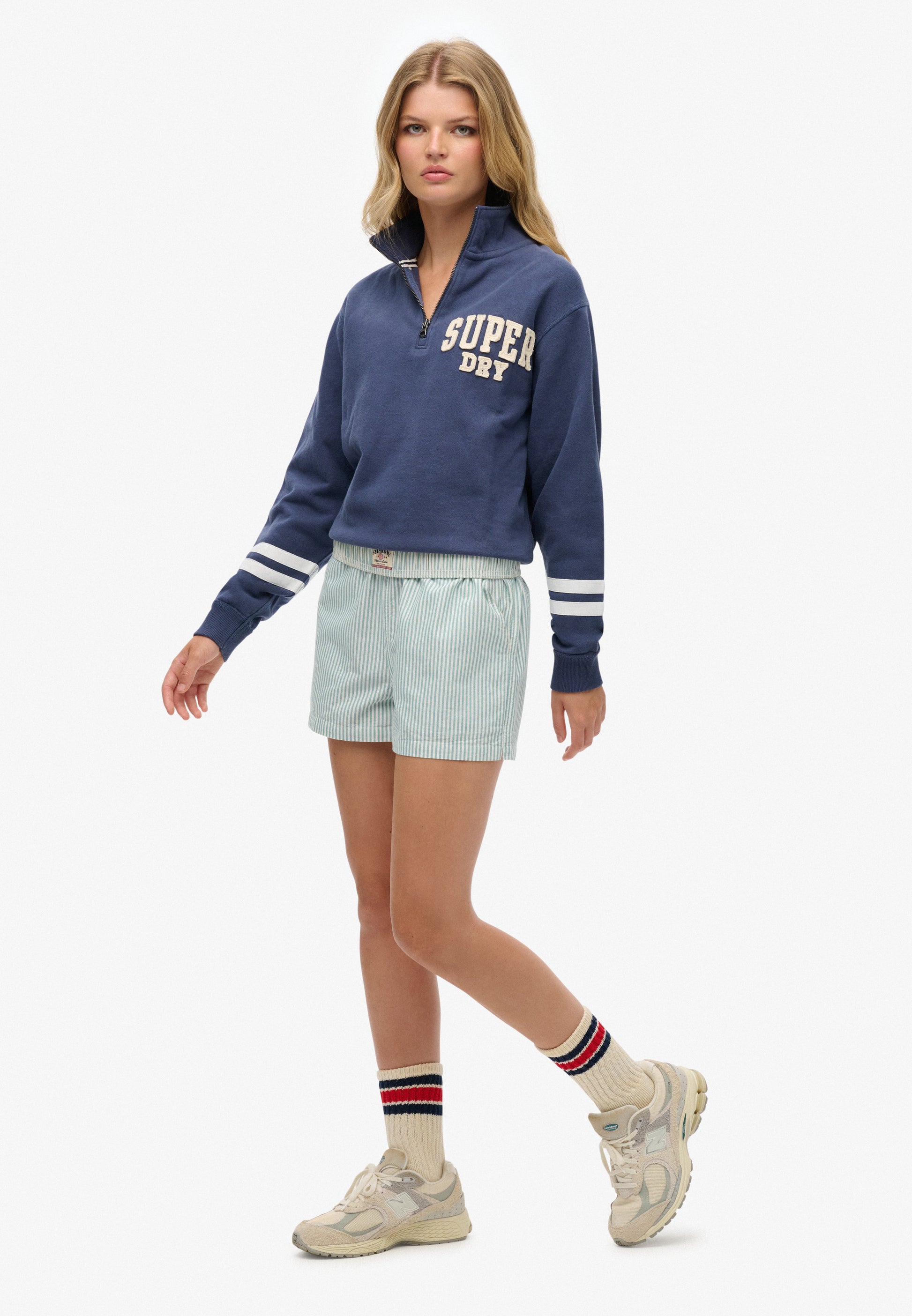 Organic Cotton Stripe Elasticated Shorts (1)