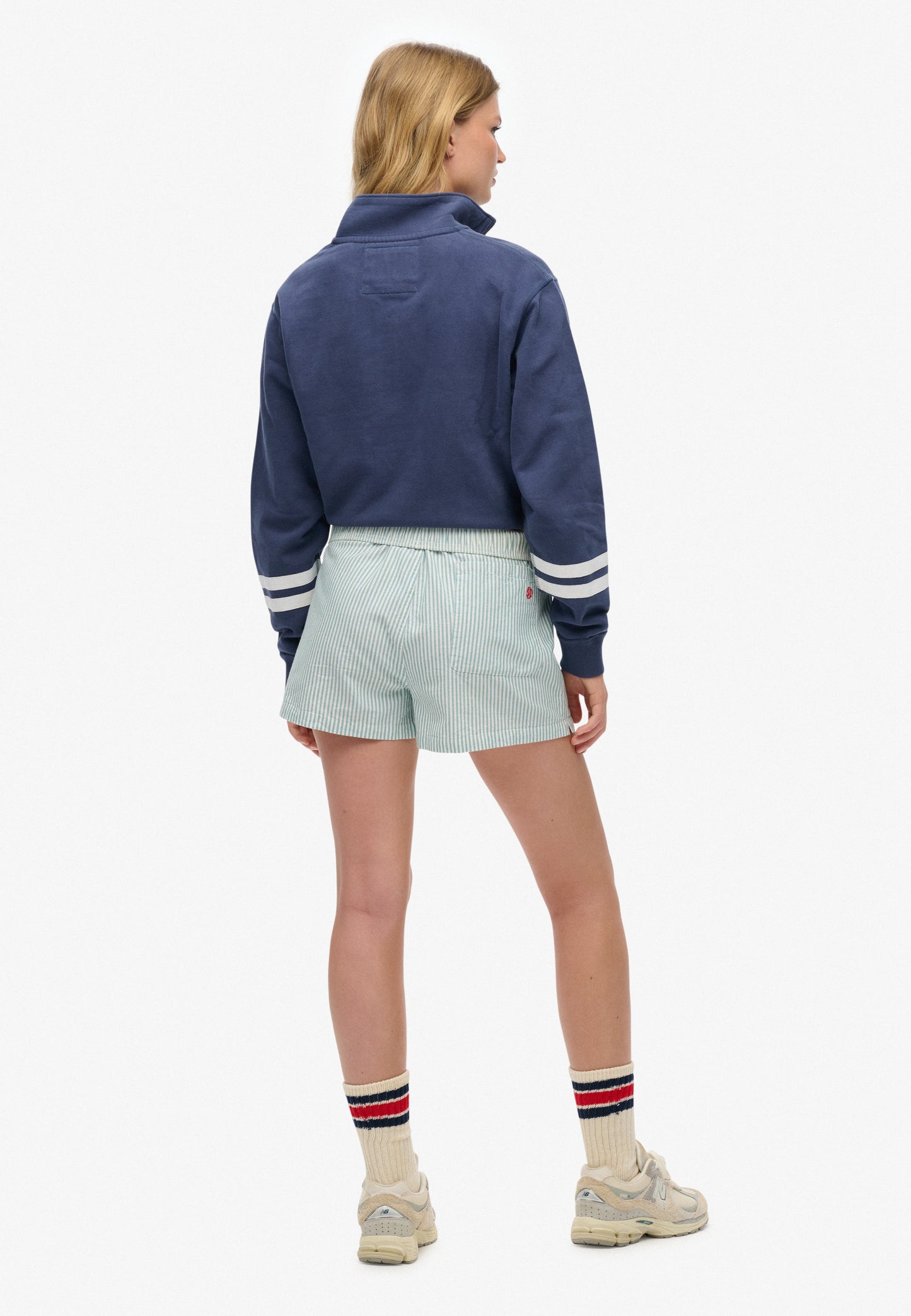 Organic Cotton Stripe Elasticated Shorts (2)