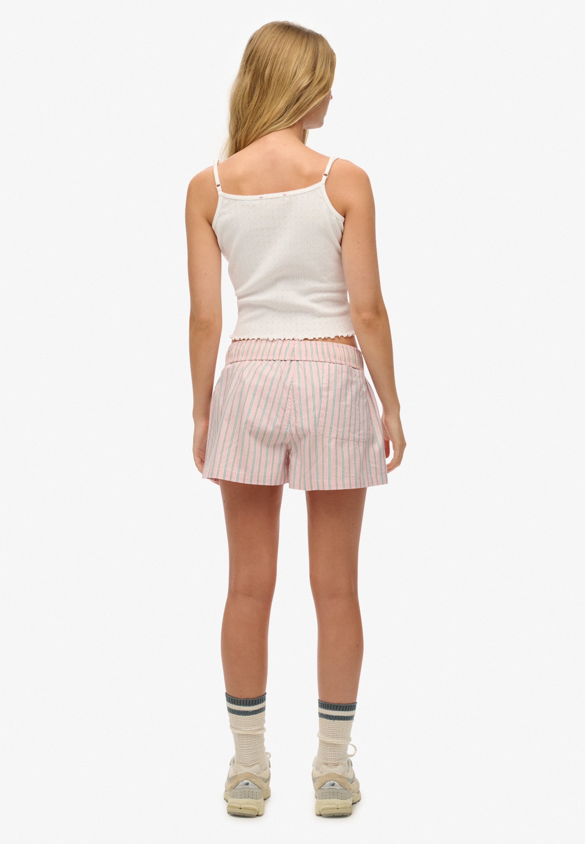 Organic Cotton Stripe Elasticated Shorts (2)