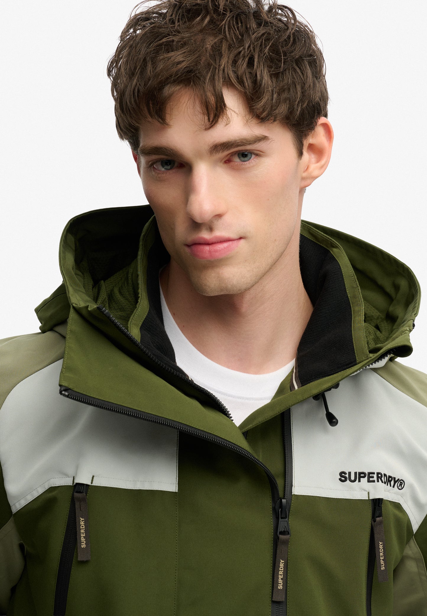 Hooded Colour Block Windbreaker Jacket (3)