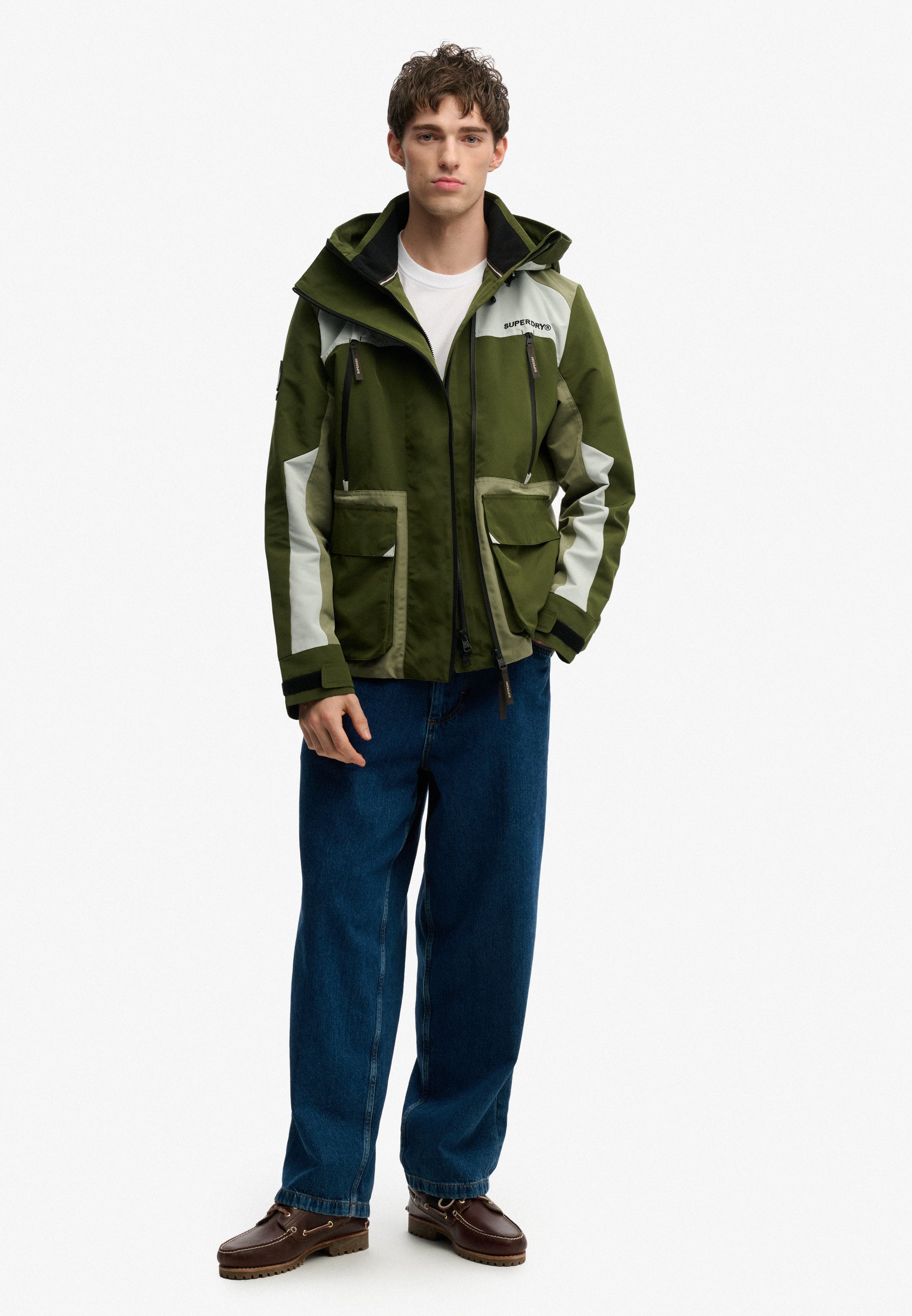 Hooded Colour Block Windbreaker Jacket