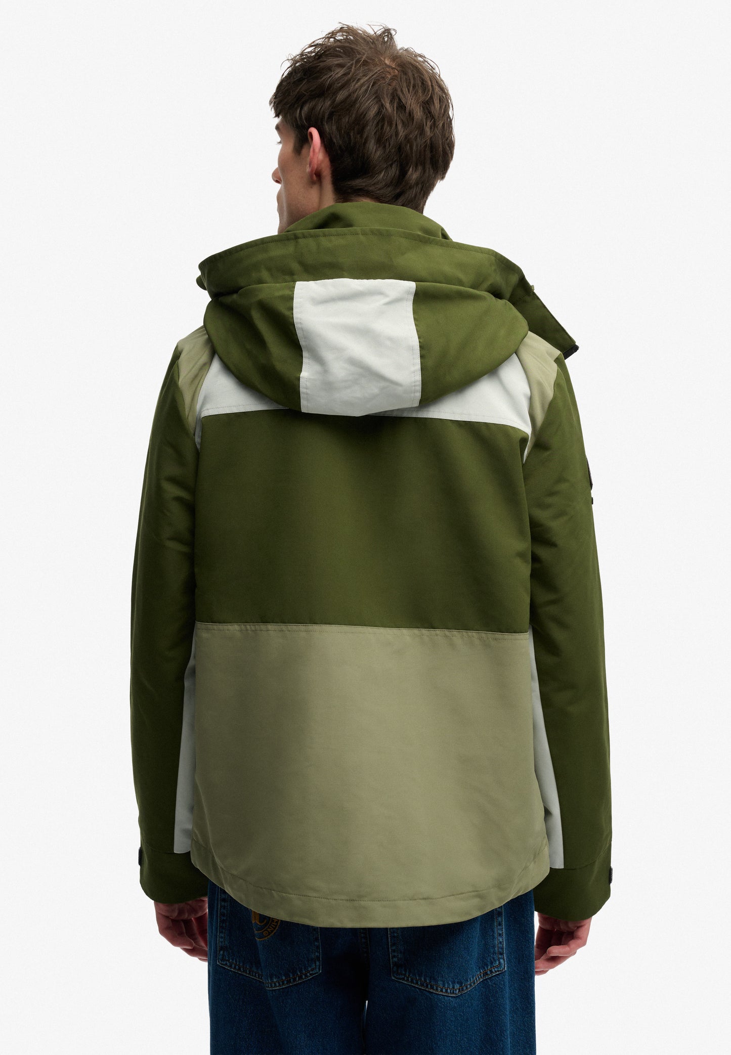 Hooded Colour Block Windbreaker Jacket (2)